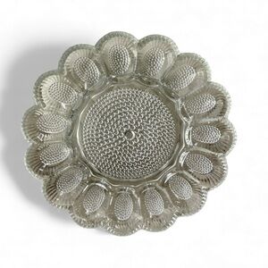 INDIANA GLASS Hobnail Deviled Egg Plate Vintage